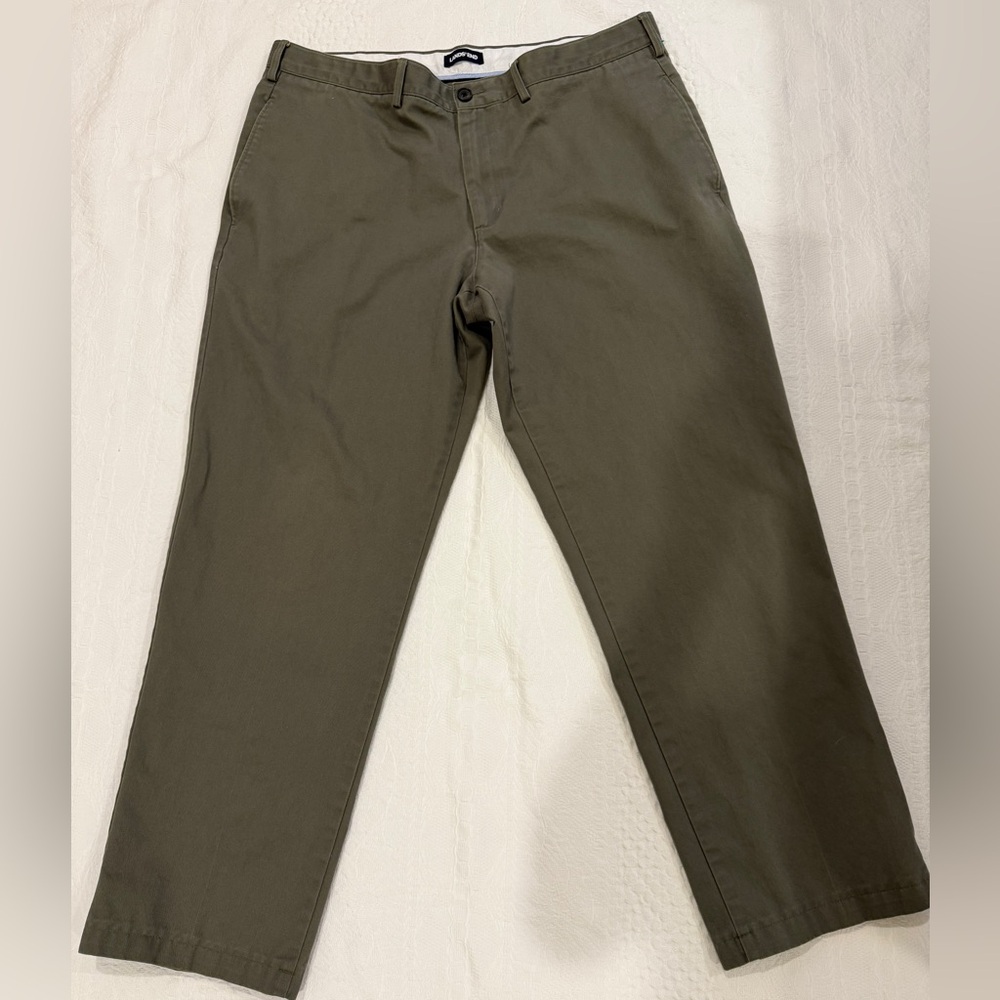 Lands' End Men's Size 40 Traditional Fit Forest Moss Green Chino Pants Cotton